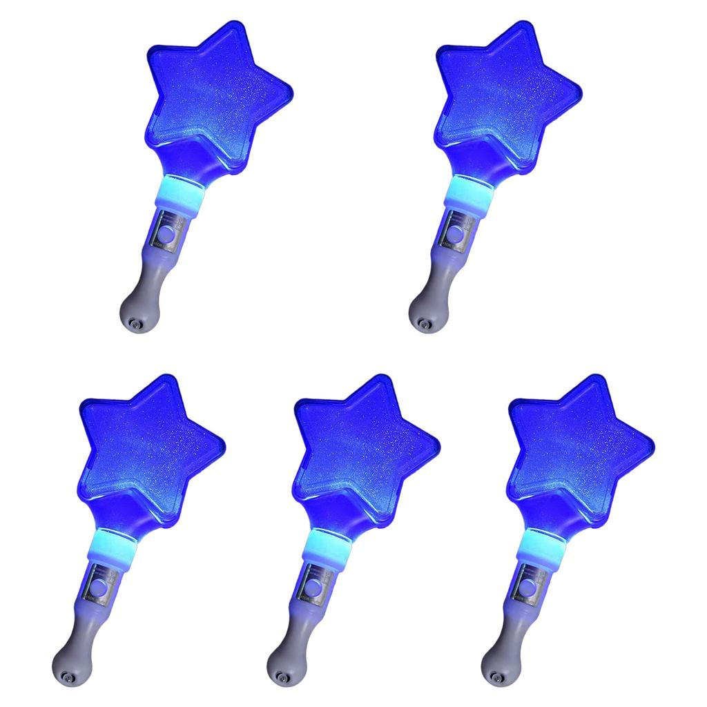 Packung mit 5 bunten LED Leuchtstäben Blinkstäben Herz Sternförmige Leuchtstäbe für Party LED Leuchtstab Nachtclub