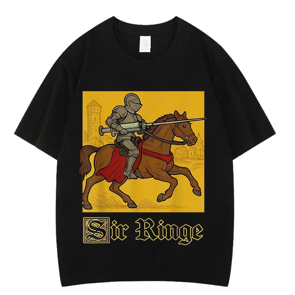

Sir Knight Funny Syringe Meme TShirt Unisex Women Harajuku Hiphop Tshirts Shortsleeved pure Cotton Vintage Tshirts Streetwear L