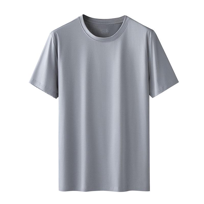 Ice-Feeling Men's White Antibacterial Short-Sleeve Round Neck T-Shirt