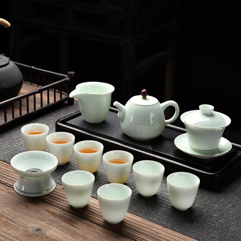 Handun Shadow Green Ceramic Kung Fu Tea Set