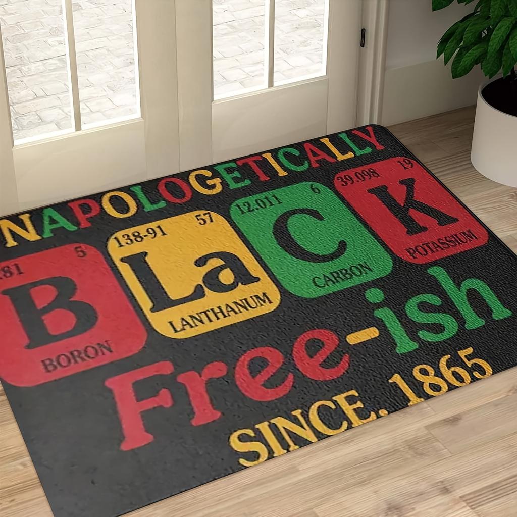 Ich war einst frei Juneteenth Fußmatte - Schwarzer Geschichtsmonat Rutschfeste Fußmatte - Waschbarer Historischer Dekor Teppich Läufer Matte