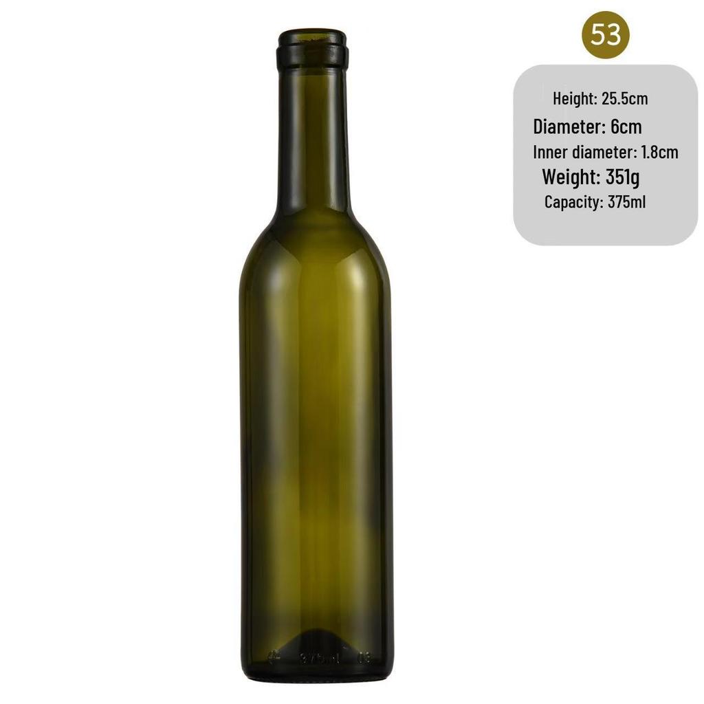 In-Stock Burgundy Green Glass Wine Bottle - Ideal for Red Wine, Liquor, Home Brewing, and Fruit Wine Storage