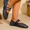 Womens Mary Jane Flats Breathable Hollow Out Design Lightweight Slip On Casual Shoes with Adjustable Buckle Straps for Daily Wear