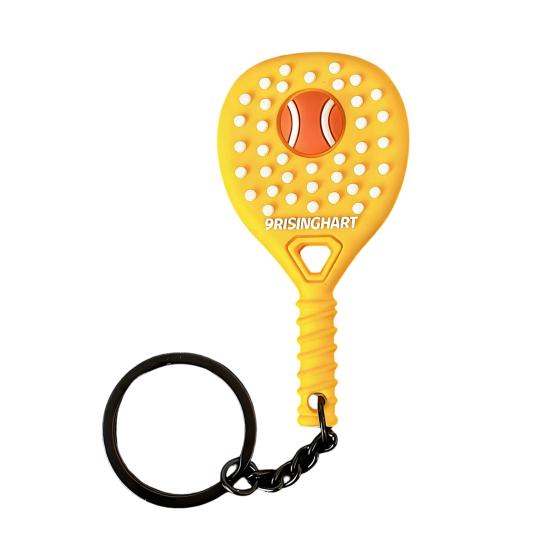 Keychain Vibrant Color Tennis Racket Design Keyring Sports-themed Bag Charm Non-slip Grip Key Chain Backpack Accessories