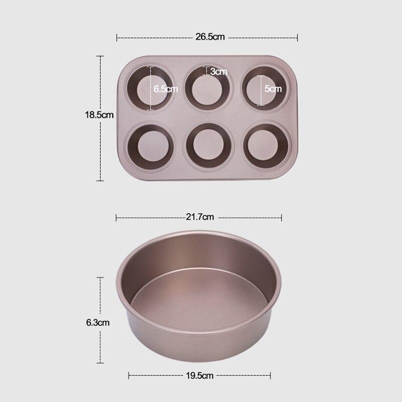 5 Pieces Cake Mould Carbon Steel Muffin Pizza Baking Cake Baking Cake Bread Cans Bread Maker Mould Kitchen Accessories | Cooking Kits