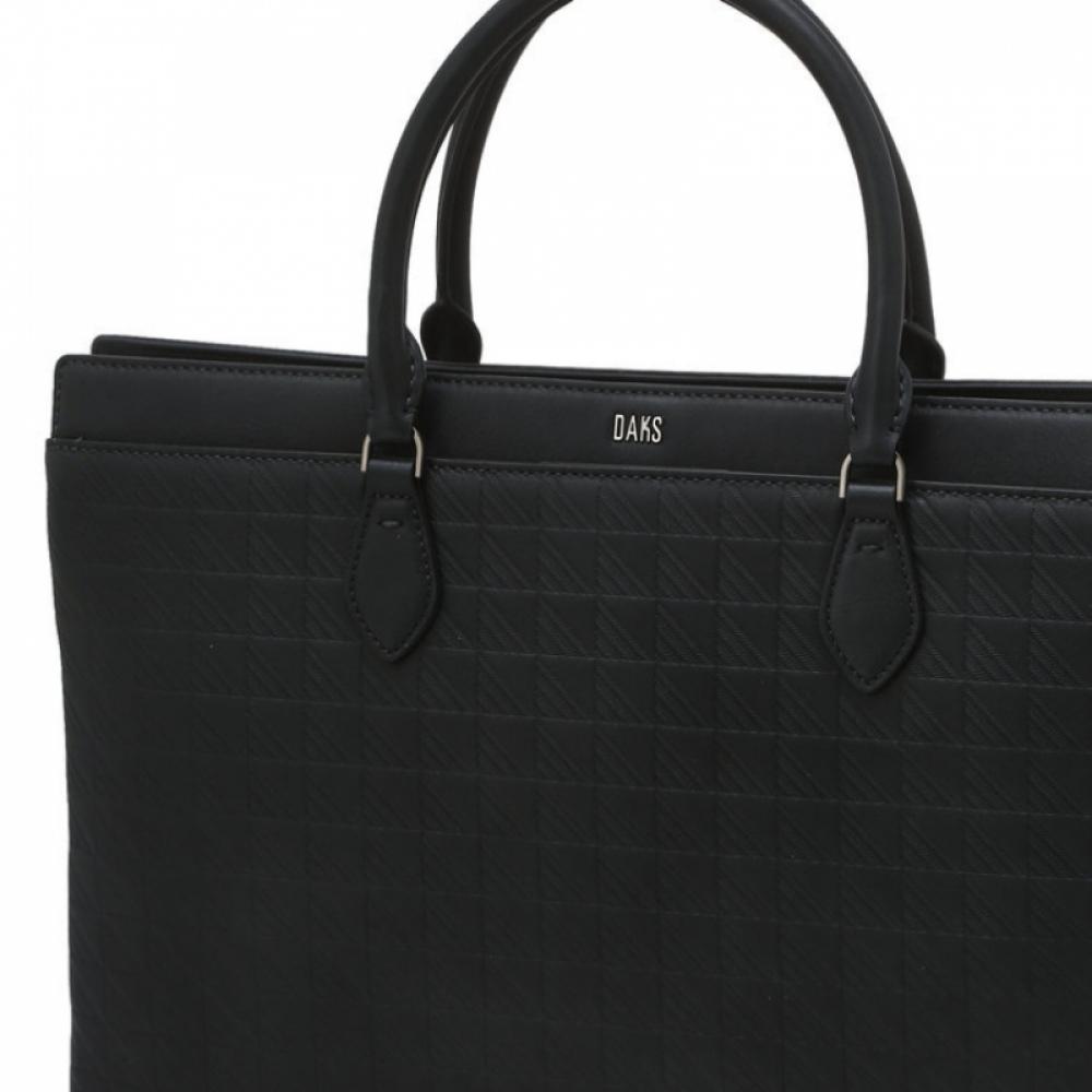 Daks Dark Grey Pattern Cowhide Briefcase Dbba6e250g3