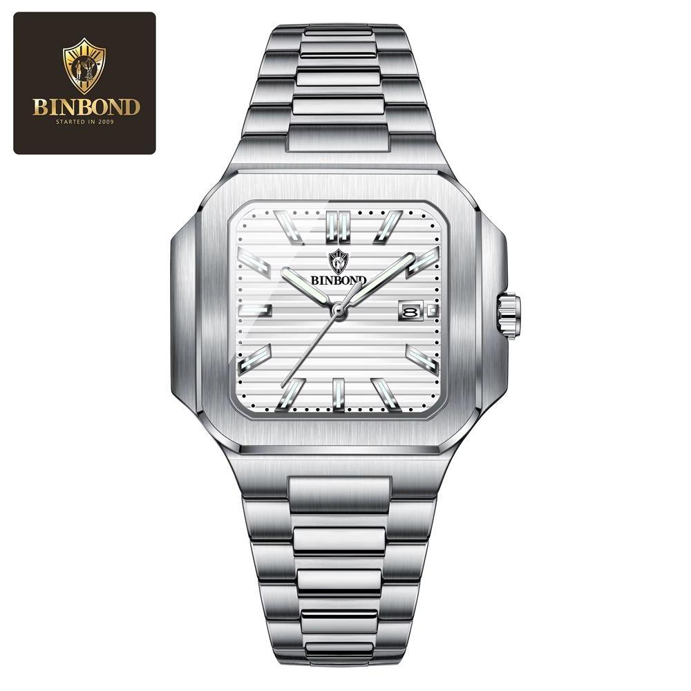 Men s Quartz Watch Square Large Dial Waterproof Night Light Calendar Casual Business Men s Sport Watch