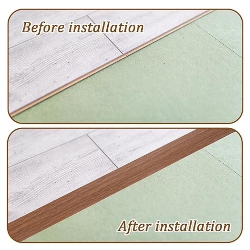 1pc Self Adhesive  Floor Transition Strip,Cover Strips Laminate Floor Strip for Carpet, Tile & Gaps, Elegant Wood Grain Design
