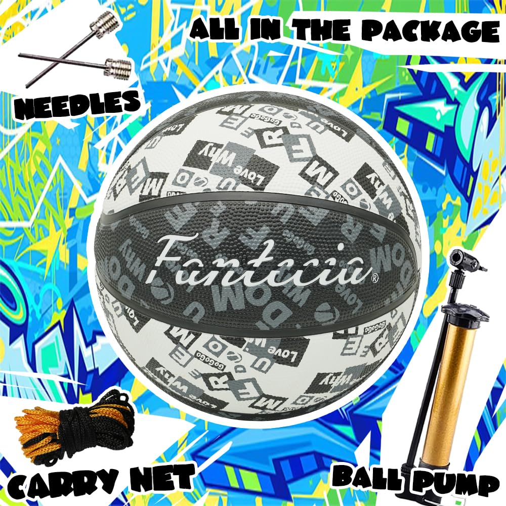 Fantecia Basketball Size Graffiti Perfect for Street Style 5, Design, Indoor/Outdoor Basketball,