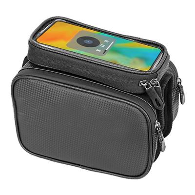 Cycling Phone Front Frame Bag Large Capacity Multifunction Waterproof Sensitive Touch Control Cycling Top Tube Phone