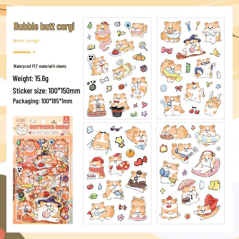 Yue Zhen Family Cute Dog Cartoon Die-cut PET Stickers for Journals