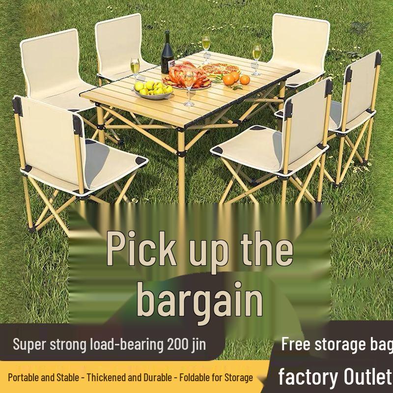 Portable Folding Table and Chair Set for Camping, Picnics, Beach, Barbecue, Car, or Sketching