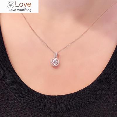 Simple Paved Full Cubic Zirconia Pendant Necklace for Women Pendant Necklace Elegant Daily Collocation Jewelry