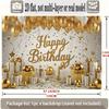 Party Backdrop Happy Birthday Christmas Birthday White Photo Booth Background Wall Decor