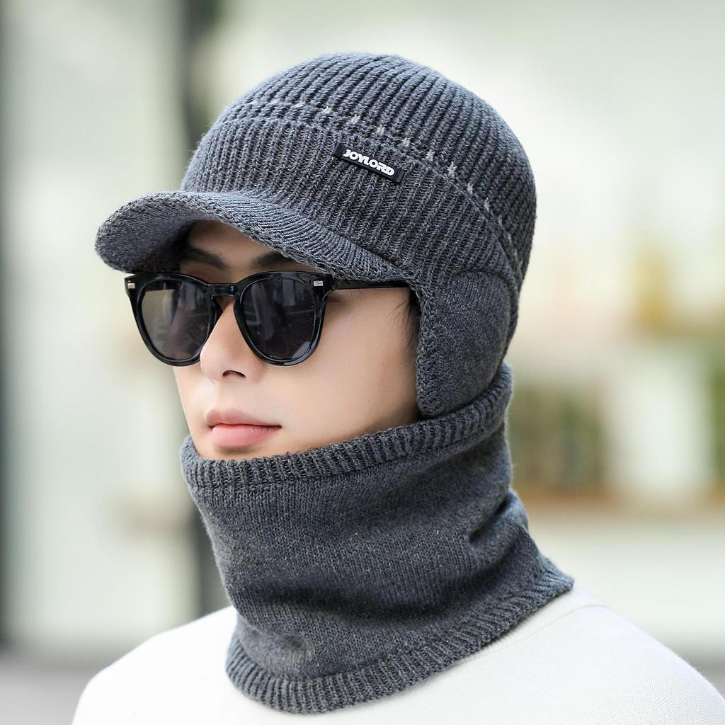 Velvet Black Hat Knitted Hat Woolen Hat Men's Winter Cold Hat Warm Wenling Plus Velvet Thickening