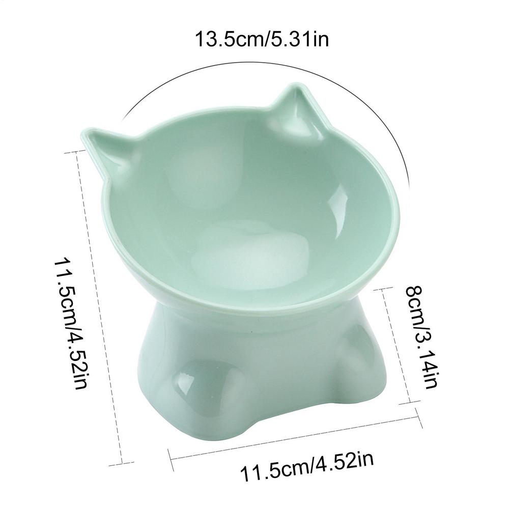 

Tilted Cat Food Bowl Elevated Cat Bowl Ergonomic Cat Food Dish Anti Vomiting Raised Cat Food Bowl With Tilted Edge зелений