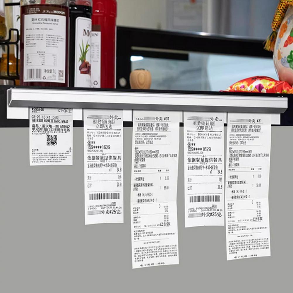 20/30cm Restaurant Billett Holder Aluminium Bestillingshylle Kvitteringsholder Sølvfarget Kjøkken Skyve Sjekk Hylle for Kontor Kafeer Puber