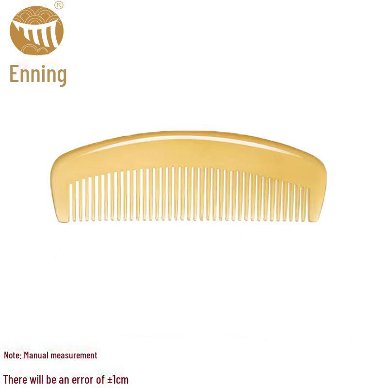 Authentic Horn Anti-Static Massage Comb - Unisex Straight Hair Care, Portable