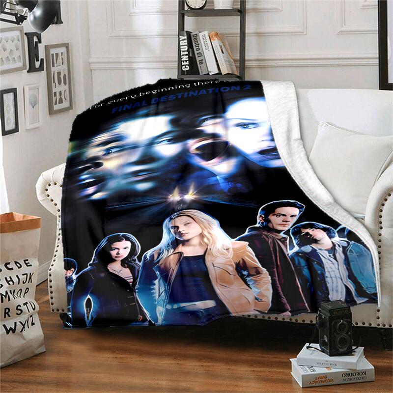 1pc Blanket Final Destination Bloodlines1 Print Design, Lightweight Blanket for Sofa, Bed- Soft &Warm, Gift for All Seasons Like Christmas, Halloween