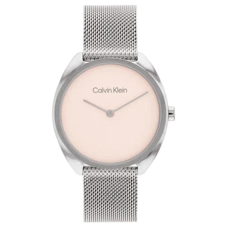 CALVIN KLEIN watch quartz movement stainless steel strap 34mm pink dial women s watch 30 meters waterproof 25200269 розовый