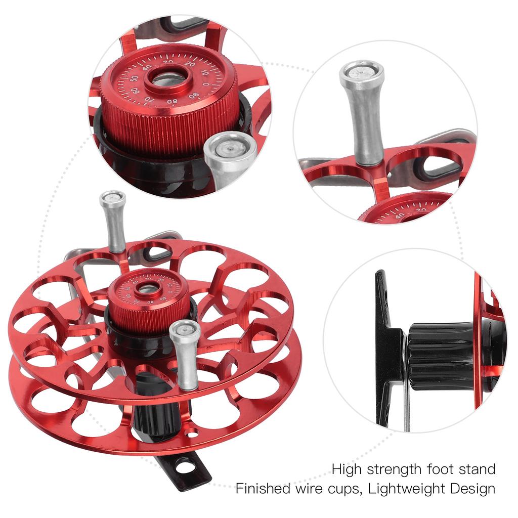 Fishing Gear Fishing Reel Portable Multifunction Allmetal Wind Wheel(Blue )