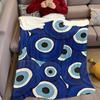 Böser Blick Flanelldecke Warm Weich Halloween Weihnachten Sofa Warm Gemütlich Dekoratives Dekor Geschenk für Alle Jahreszeiten