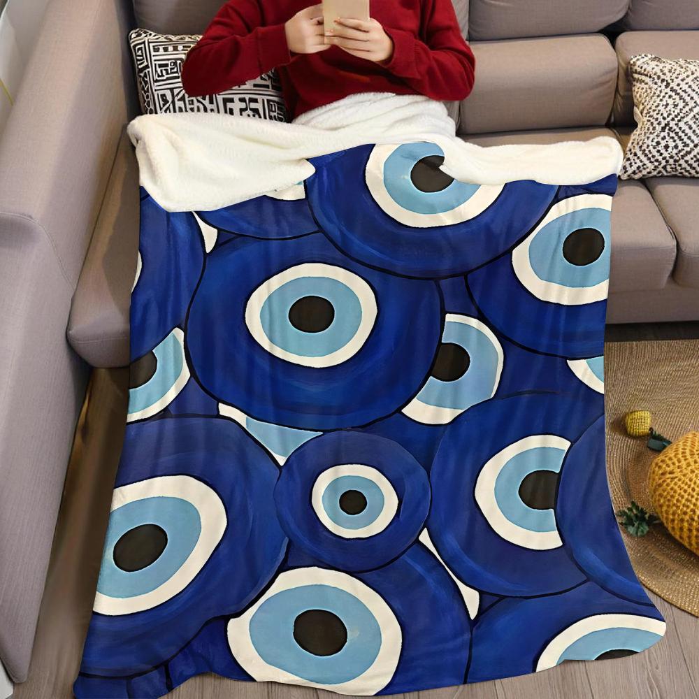 Böser Blick Flanelldecke Warm Weich Halloween Weihnachten Sofa Warm Gemütlich Dekoratives Dekor Geschenk für Alle Jahreszeiten