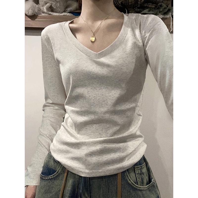 Toamnă Iarnă Culoare Solidă Casual Modă Simplu Versatil Tricou cu Bază Femei Mânecă Lungă Tricou Pulover Top