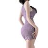 Sex underwear sexy purple pure desire cheongsam free perspective uniforms can be worn outside loungewear women