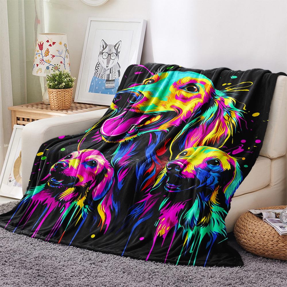 Flaneldecke mit Hundemuster, Hohe Qualität, Bequem für alle Jahreszeiten, Heimdekoration, Wärme und Komfort, Perfekt für Weihnachtsgeschenke