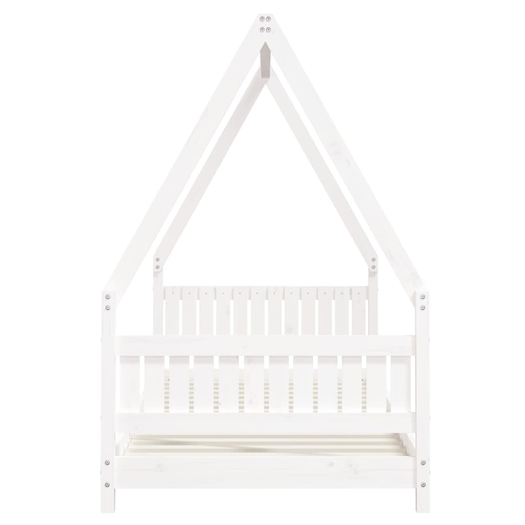 Vidaxl Children's Bed Frame, White, 90X200 Cm, Pine Wood