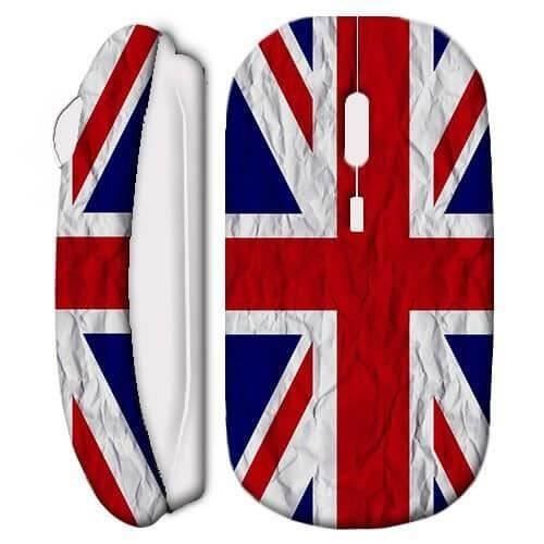 Souris sans fil - Drapeau UK - Blanc - USB wifi - Compatible Mac et PC
