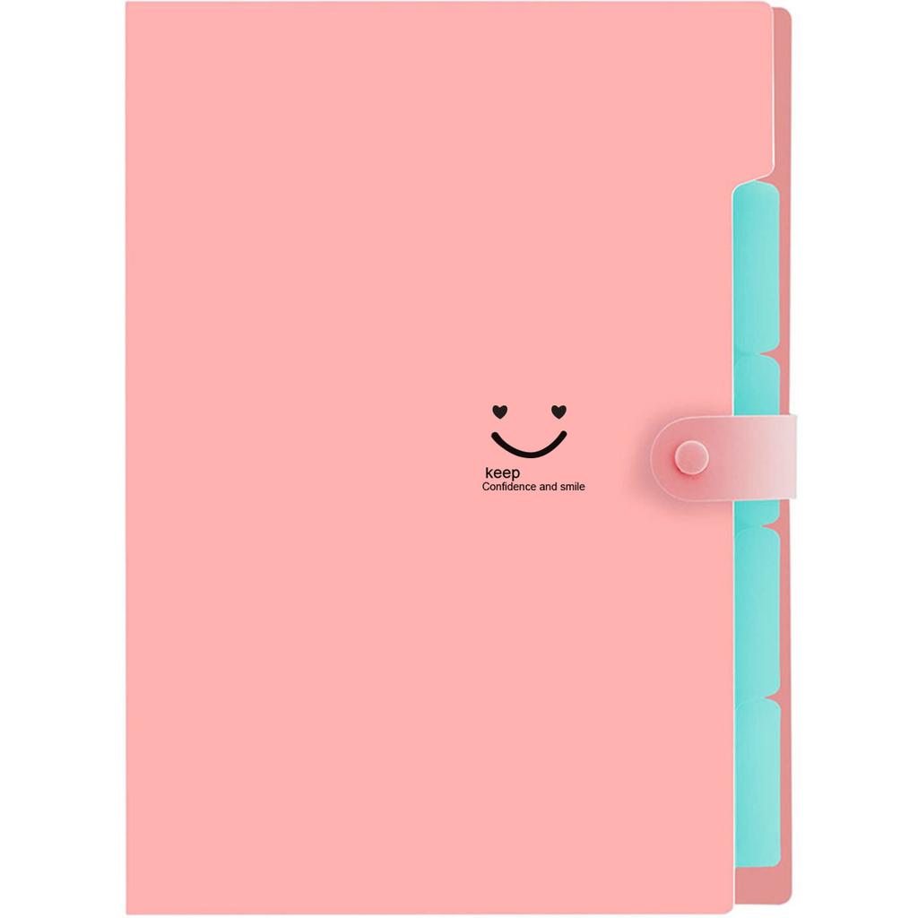 A4 Mehrschichtige Mappe Dutton Aktentasche Aktentasche Bonbonfarbe Fünf Fächer Organizer Tasche Große Kapazität Koreanisch Schlichte Büro Schreibwaren