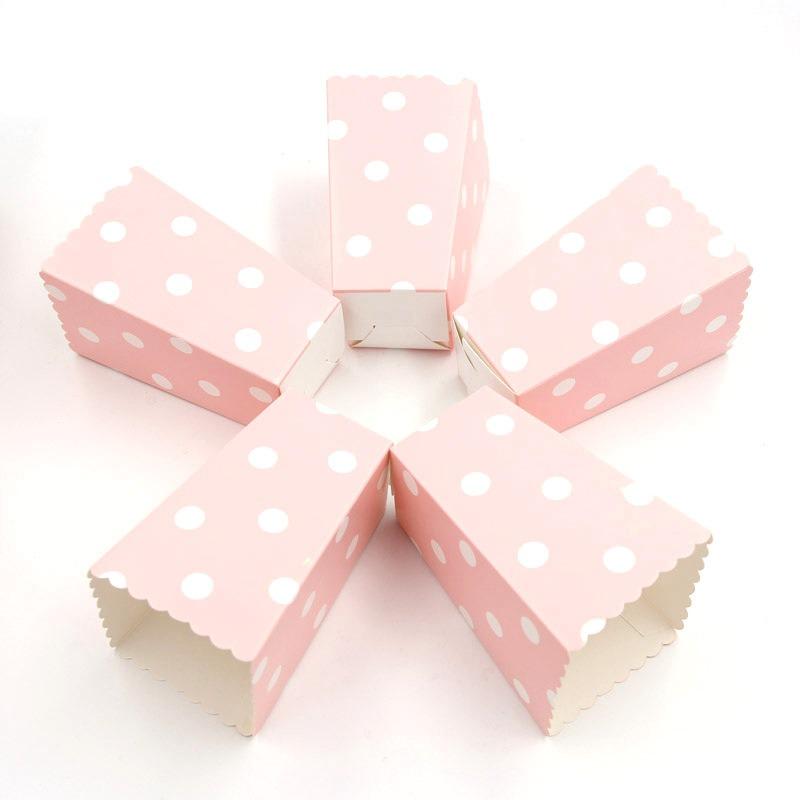 Striped Ripple Dot Popcorn Box Creative Birthday Party Decora Festival Carnival Snack Cup Children's Anniversary Gift Packag Handheld Popcorn Bucket