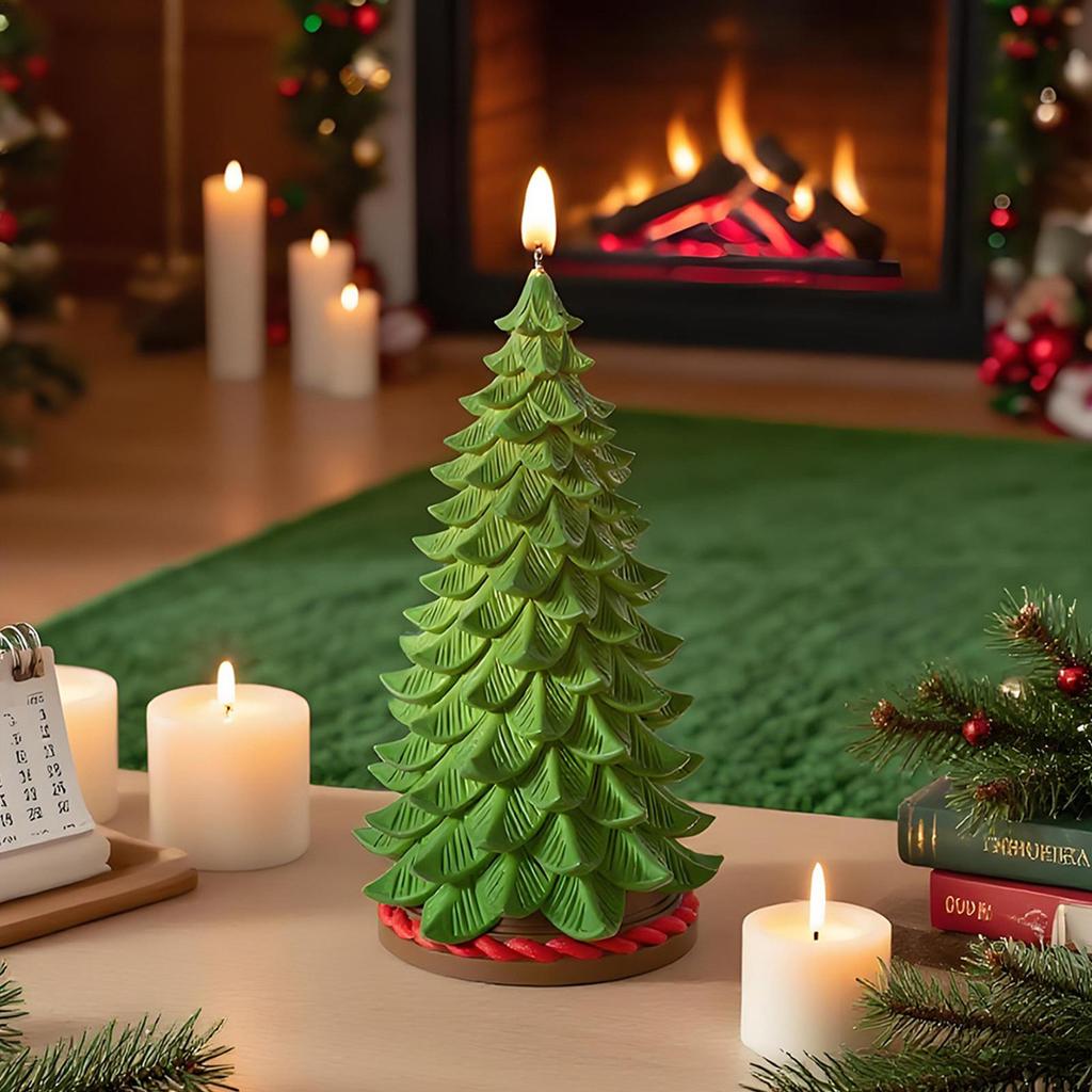 Christmas Molds Holiday Tree Candle Molds Christmas Decorations Crafting Tools Non Stick for Soap Plaster Resin Casting Art