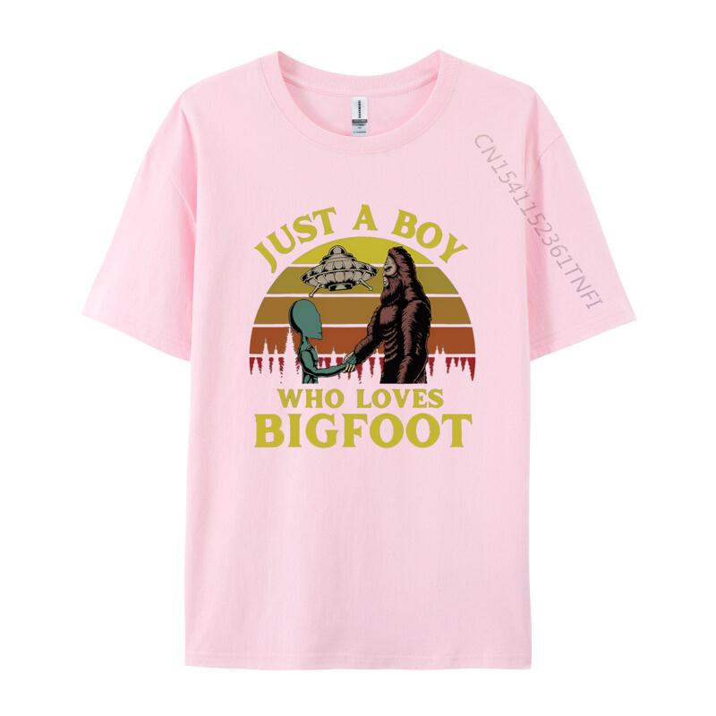 Just A Boy Who Loves Bigfoot Alien Cost Tshirts Tops T Shirt Oversized Unisex Graphic T Shirts 100 Cotton