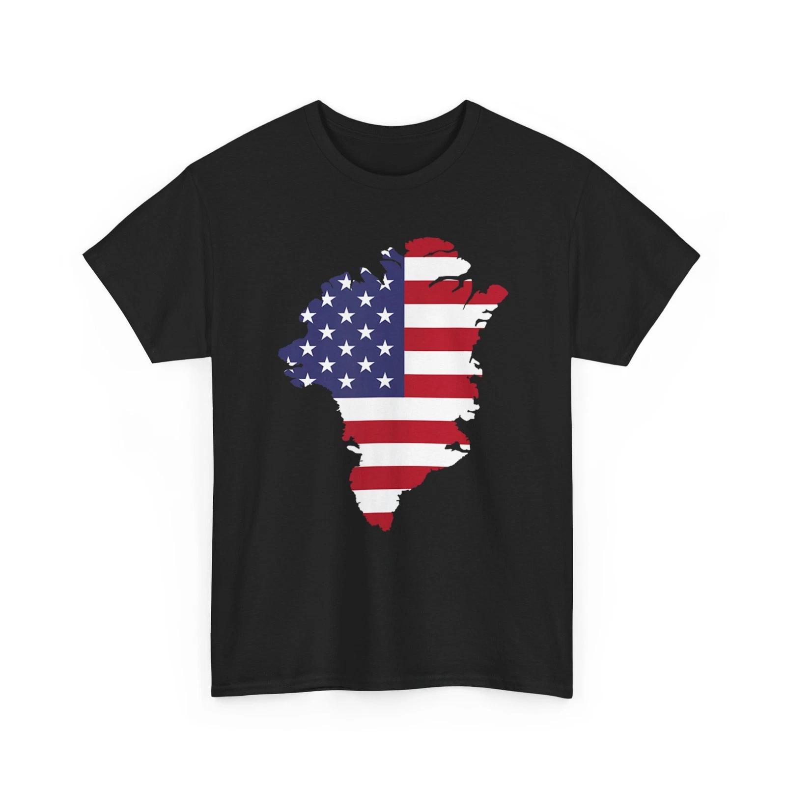 Buy Greenland Shirt, Greenland Map American Flag Women Men T shirt XL