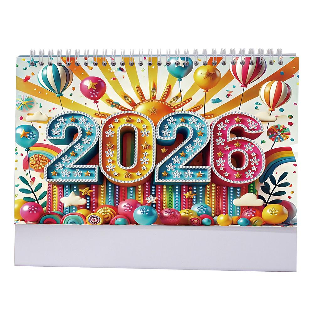Kalendarz papierowy do malowania diamentami Zestaw kalendarza miesięcznego do malowania diamentami Miesięczny kalendarz stołowy do planowania w domu i biurze