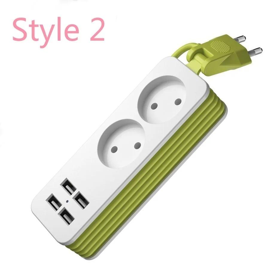 Steckdosenleiste 1/2 EU-Stecker 1200W 250V 1,5m Kabel Wand Mehrfachsteckdose Tragbar 4 USB-Anschlüsse