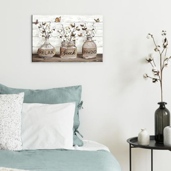 1 Set Decorative Painting Exquisite Floral Pattern Wall Art Hanging Painting Farmhouse Holiday Decor