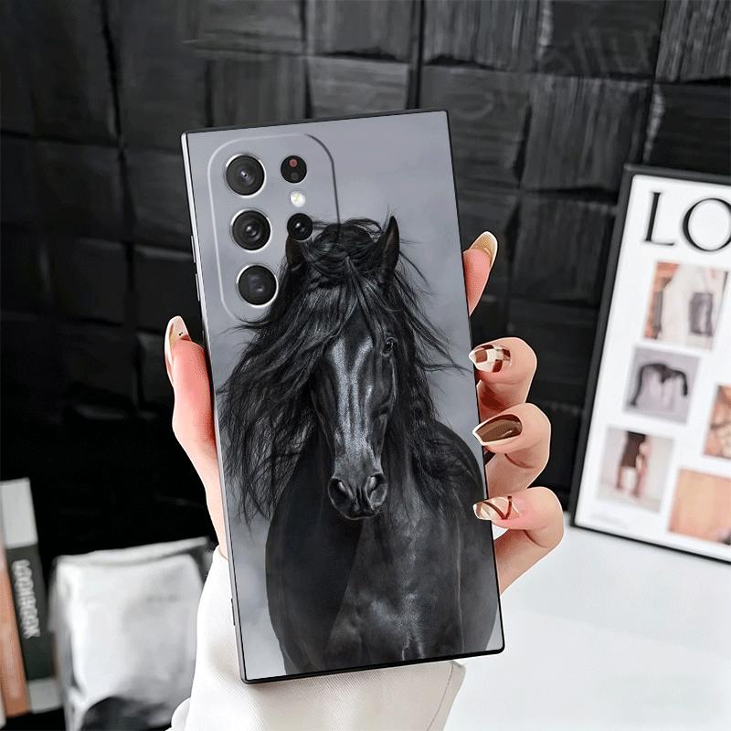 

Black Horse Galloping Soft Phone Case for Samsung Galaxy S26 S25 Edge S24 Ultra S23 Plus S22 S21 FE S20 Black Cover Back Shell Samsung S26