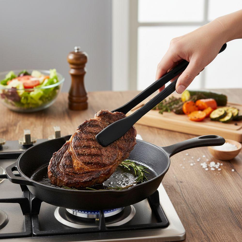 Non-Stick Steak Tongs Anti-Slip Toast Clamp Cake Bread Tong Kitchen Food Clip Baking