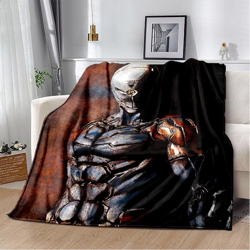 HD Metal Gear Solid Spel Gamer Tecknad 3D Filt, Mjuk Pläd för Hem Sovrum Säng Soffa Picknick Resa Täckfilt Barn