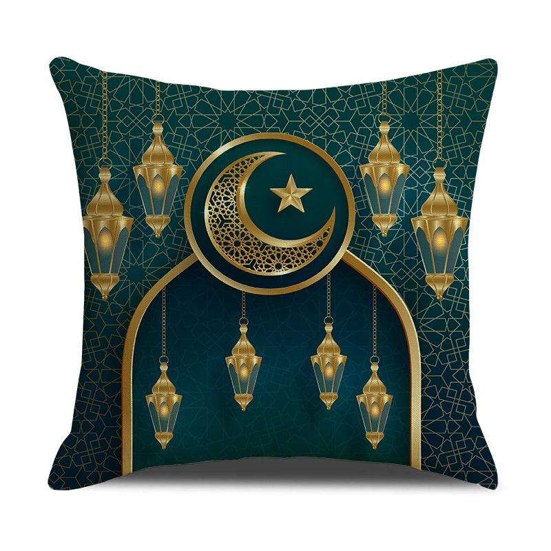 Middle East Festival Patterns Throw Pillow Cover With Short Plush Print Living Room Sofa Decoration Cushion Cover Pillow Covers
