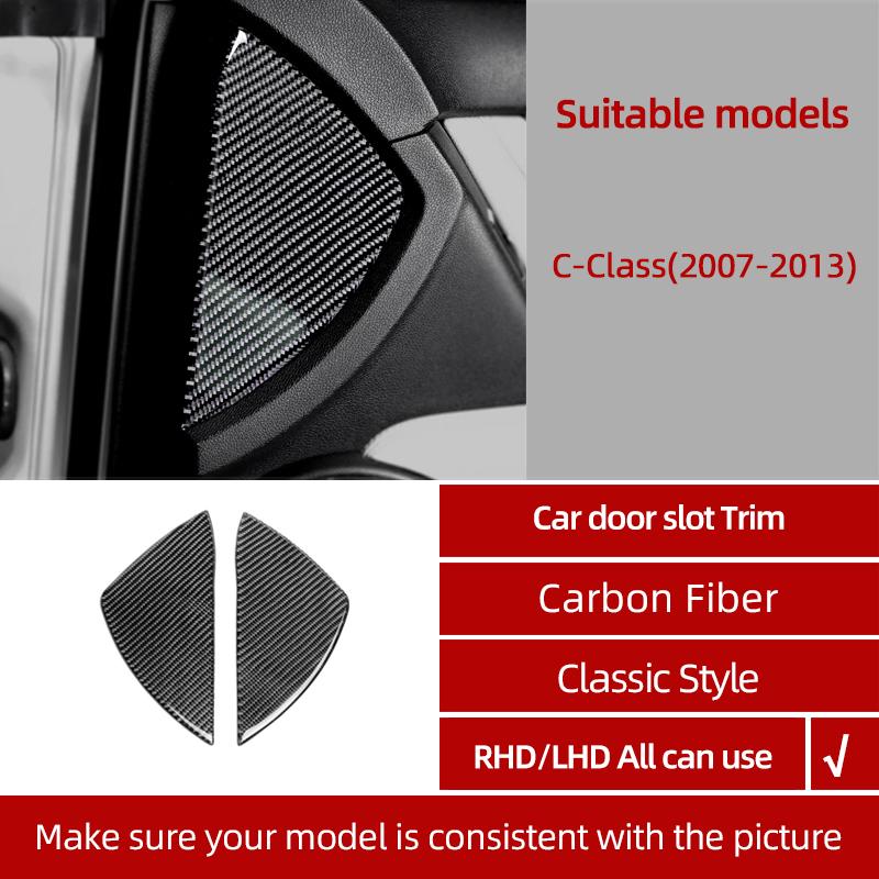 BETTERHUMZ For Mercedes Benz W204 C Class Accessories Carbon Fiber Central Control Gear Shifter Panel Trim Sticker Car Interior