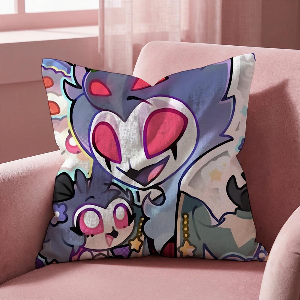 H-Helluva Boss CARTOON Cushion Cover Multi-Scene Pillow Cover for Home & Car - Reversible, Soft & Durable for Daily Use