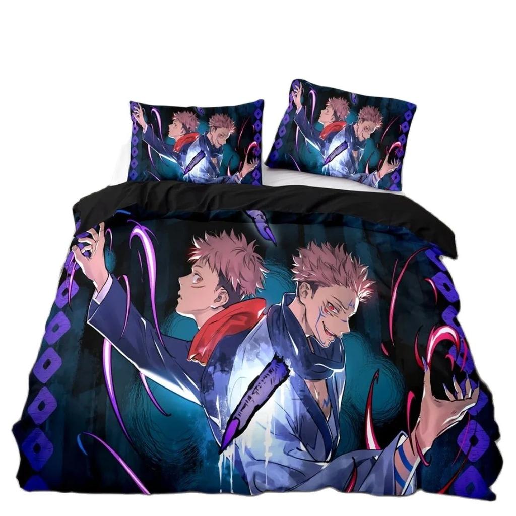Jujutsu Kaisen Bedding Set,Satoru Gojo Bedding Set for Teenagers Boys Adults,Anime Famous Duvet Cover Sets Twin Queen King