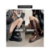 Cowhide version~ platform boots women's British style knight boots retro folded autumn and winter Maillard locomotive boots