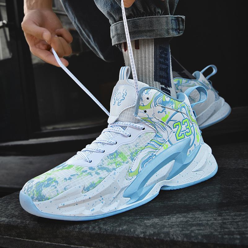 

Foreign trade basketball shoes men s high-top big children s youth sneakers primary school children s men s mesh sneakers 2025 45