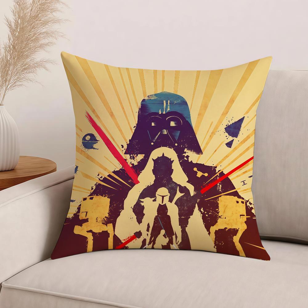 Movie S-Star W-Wars Darth V-Vader Baby Y-Yoda Pillow Case Office Cushions Suitable For Sofa Car Bedroom Decorative Cushion Cover